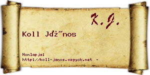 Koll János névjegykártya